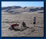 Playing in the riverbed at Sand Dunes National Park, summer 2005